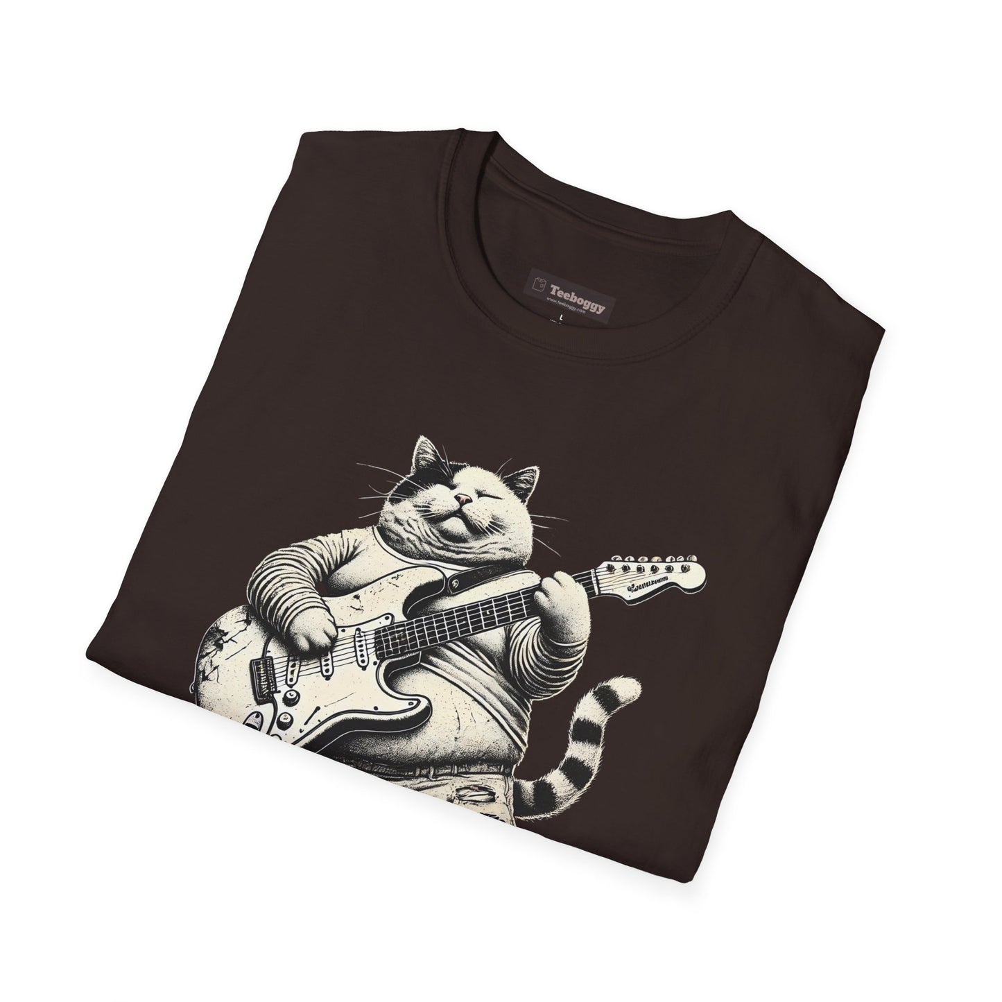 Funny Rocker Fat Cat T-Shirt – “Heavy Man… Just Heavy!”
