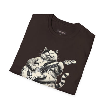 Funny Rocker Fat Cat T-Shirt – “Heavy Man… Just Heavy!”