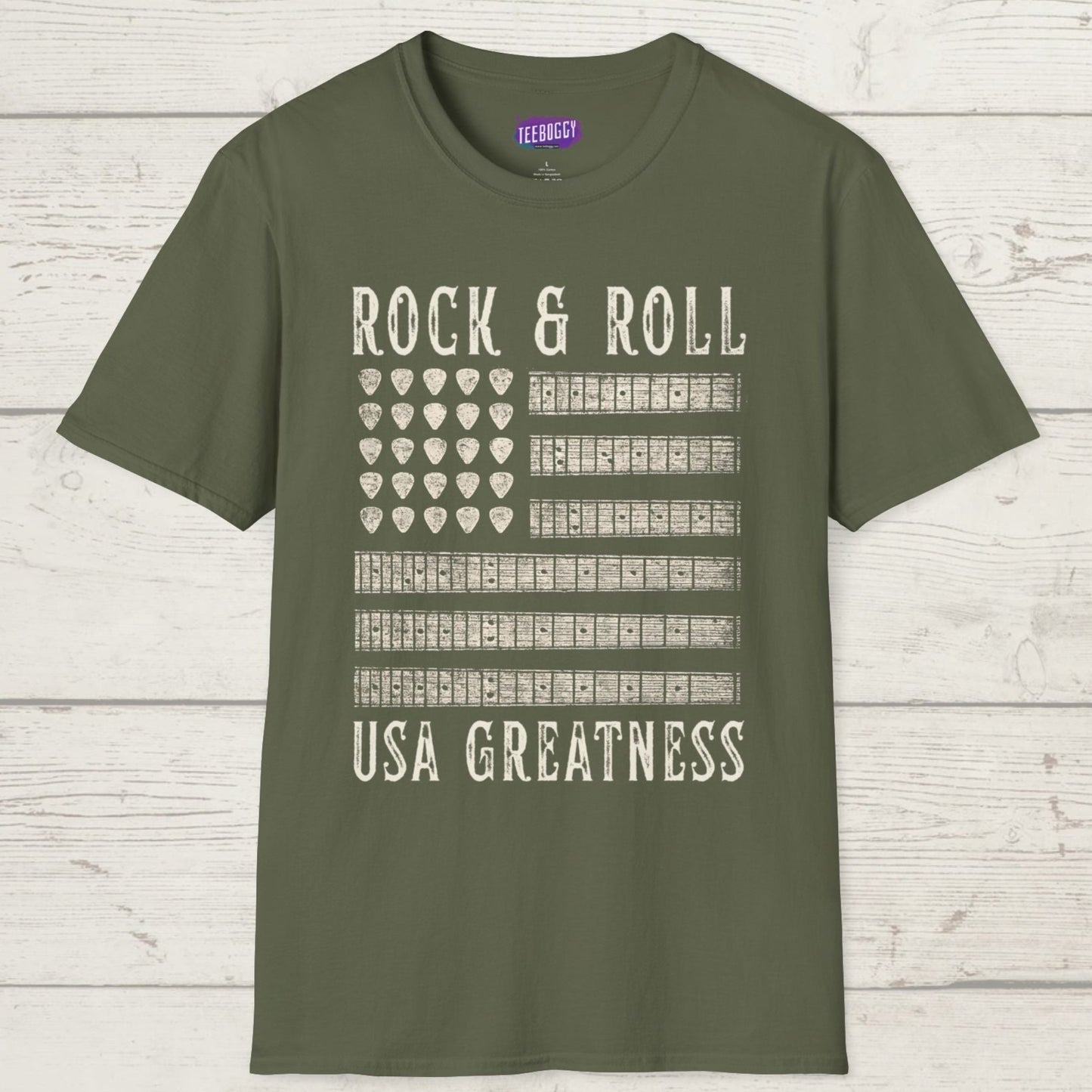 Patriotic Guitar T-Shirt - Rock & Roll, USA Greatness