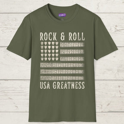 Patriotic Guitar T-Shirt - Rock & Roll, USA Greatness