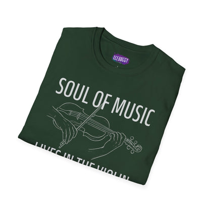 Violin T-Shirt - Soul of Music, Lives in the Violin
