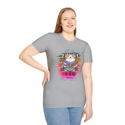 Cat Kimono T-Shirt with Love & Peace Japanese Calligraphy