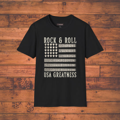 Rock & Roll USA Greatness T-Shirt — USA Flag Design