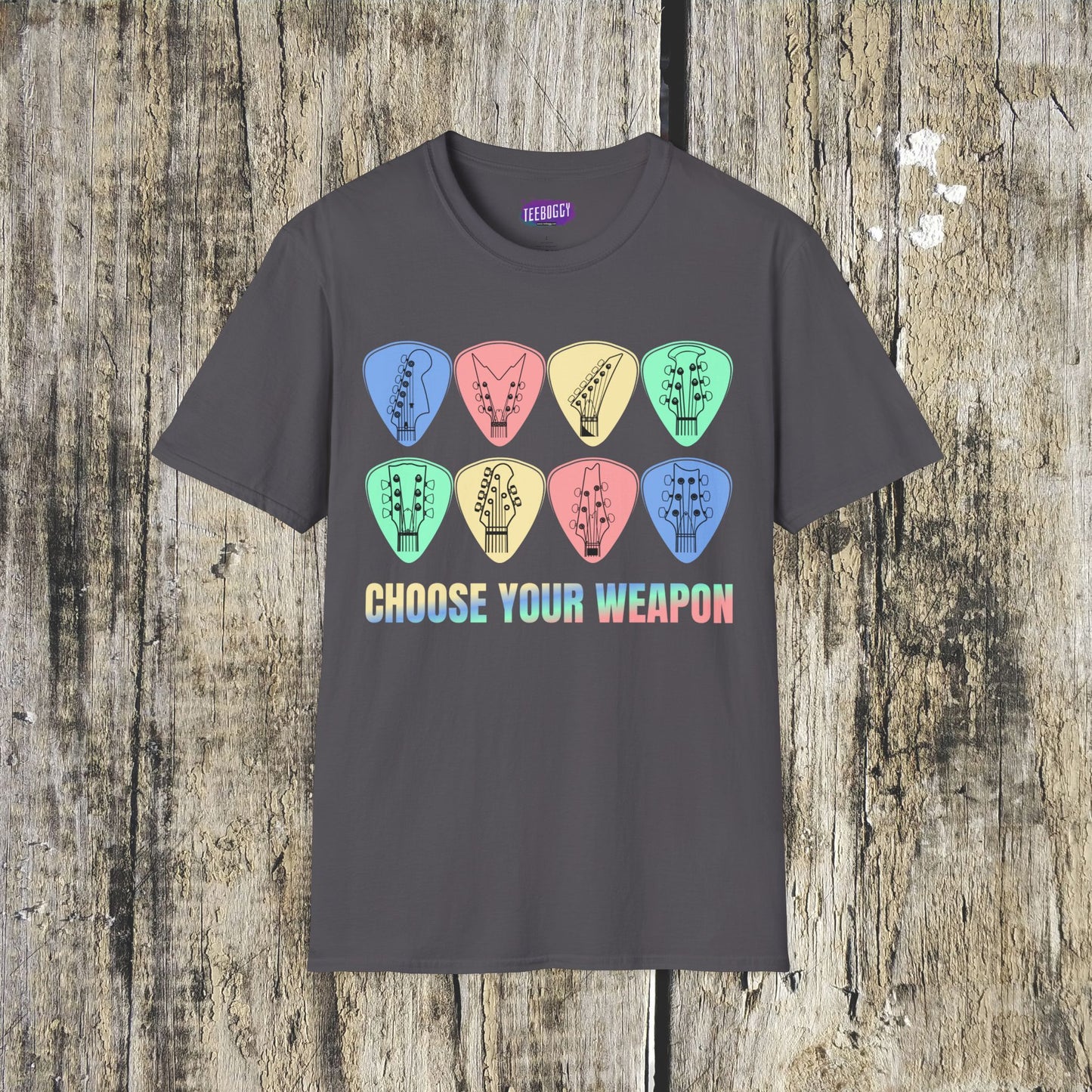 Guitar Plectrum T-Shirt - Choose Your Weapon