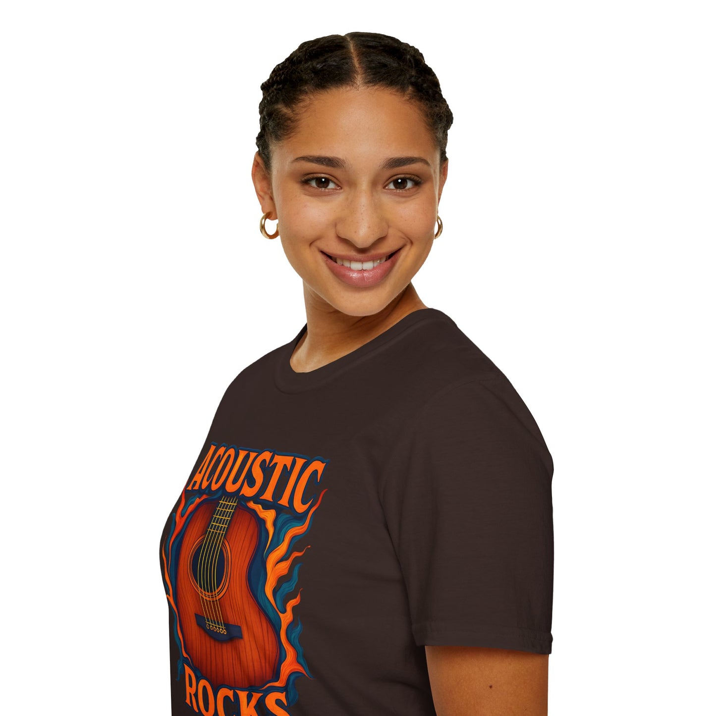 Acoustic Guitar T-Shirt — "Acoustic Rocks" Folk & Rock Tee