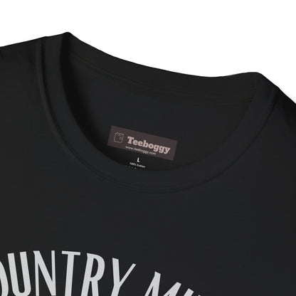 Country Music Whisky Label T-Shirt — Guitars, Grit & Cowboy Hat