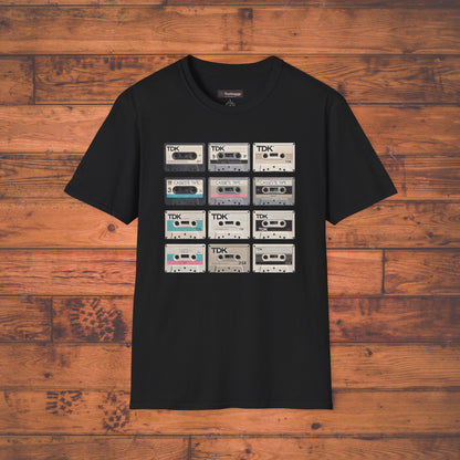 Cassette Tape Nostalgia T-Shirt — Vintage Audio Mix Design