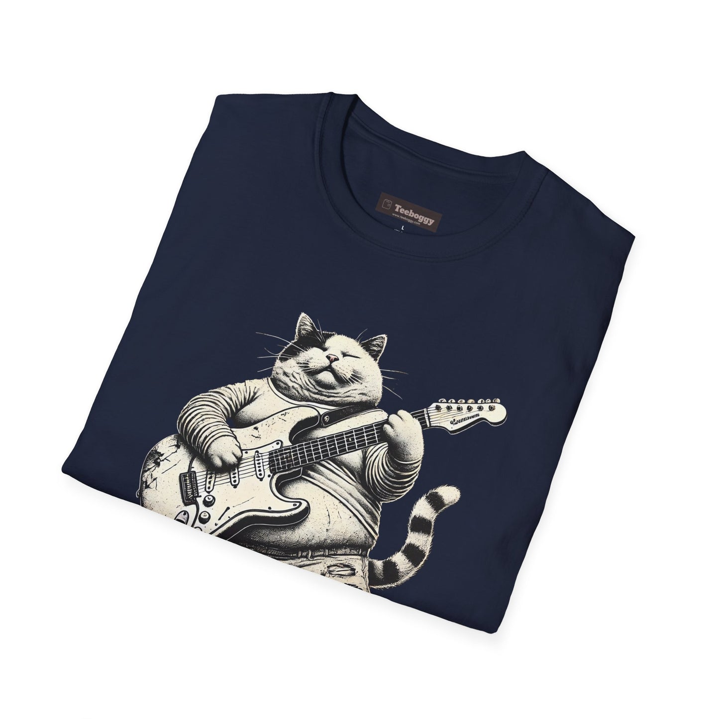 Funny Rocker Fat Cat T-Shirt – “Heavy Man… Just Heavy!”