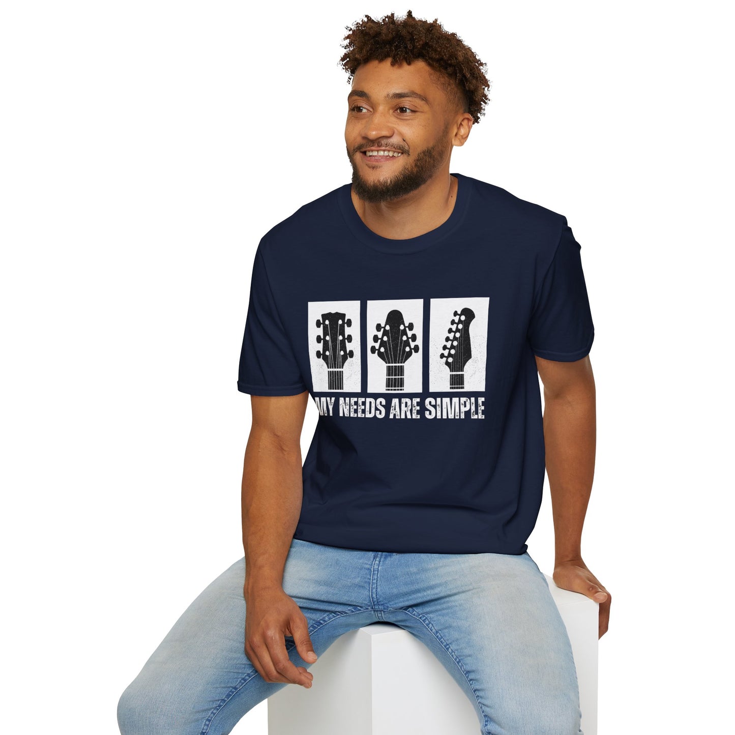 Guitar Headstocks Tee — "My Needs Are Simple!"