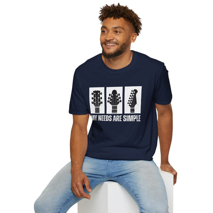 Guitar Headstocks Tee — "My Needs Are Simple!"