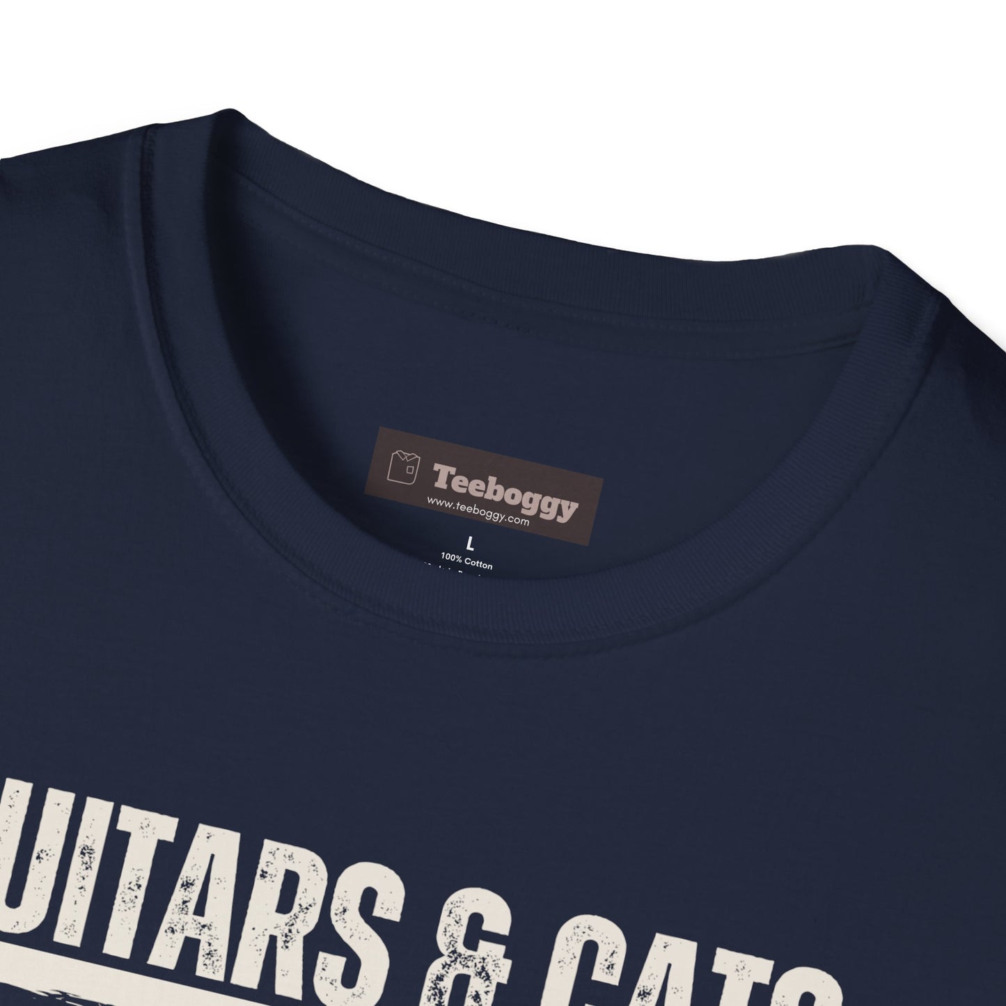 Guitars & Cats Make Me Happy T-Shirt — Cool Cat Playing Guitar Tee