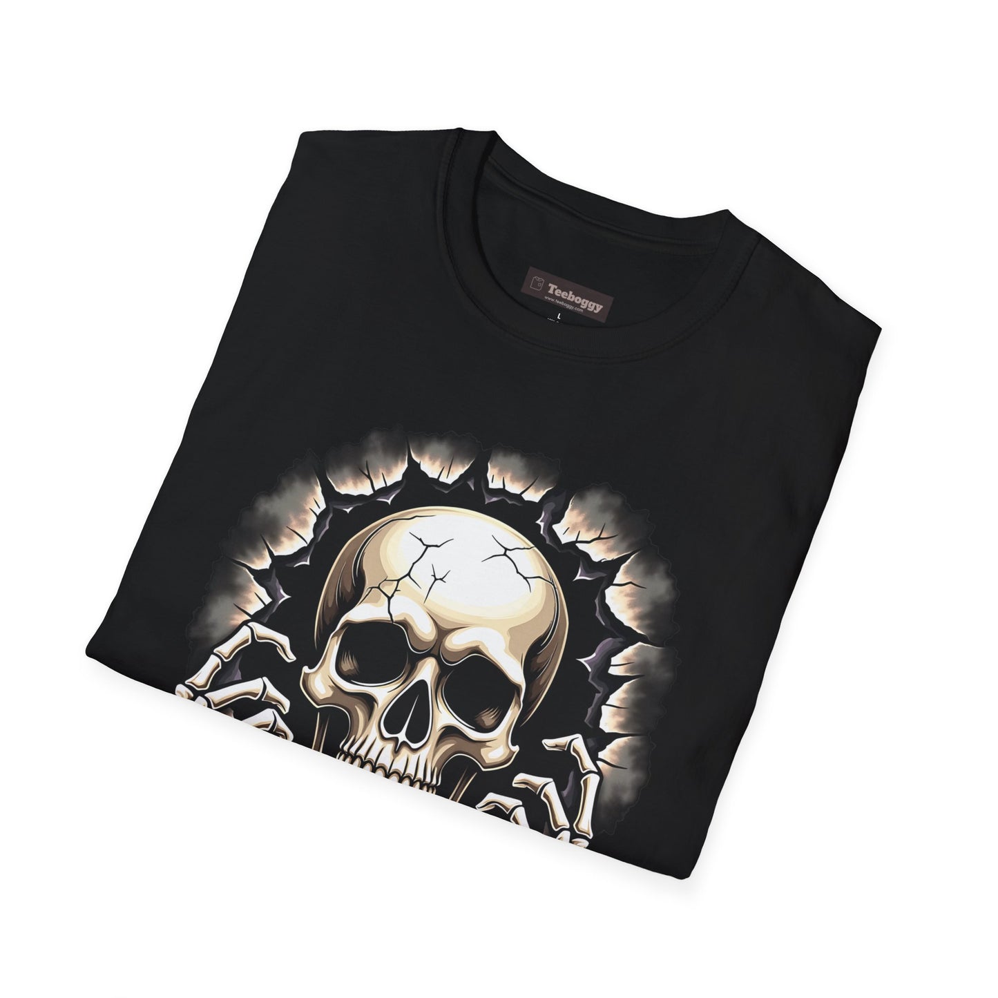 Skull Ripping Through T‑Shirt — Horror Metal Graphic Tee