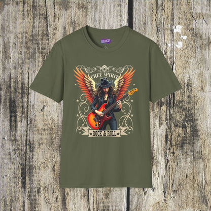 Rock & Roll Winged Guitar Girl T-Shirt