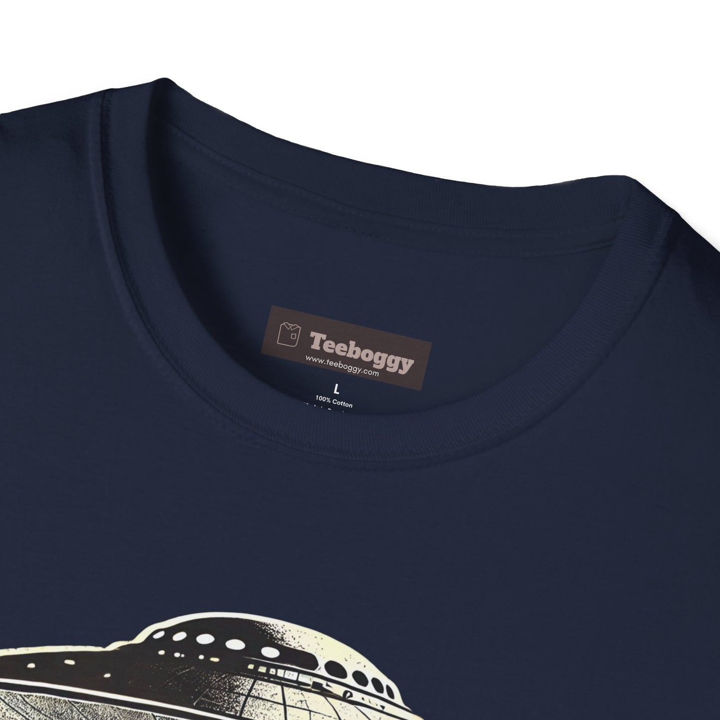 Bigfoot Guitar Tee — UFO Searchlight Humorous Sasquatch T-Shirt
