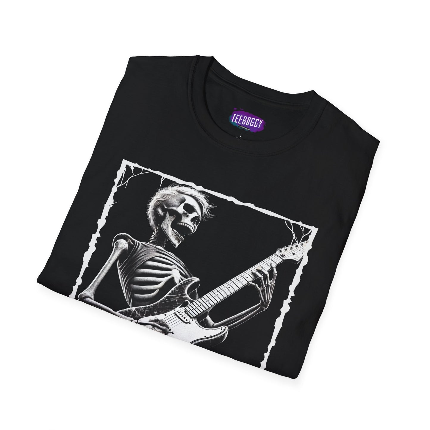 Guitar Metal T-Shirt - Skeleton Rocking Out