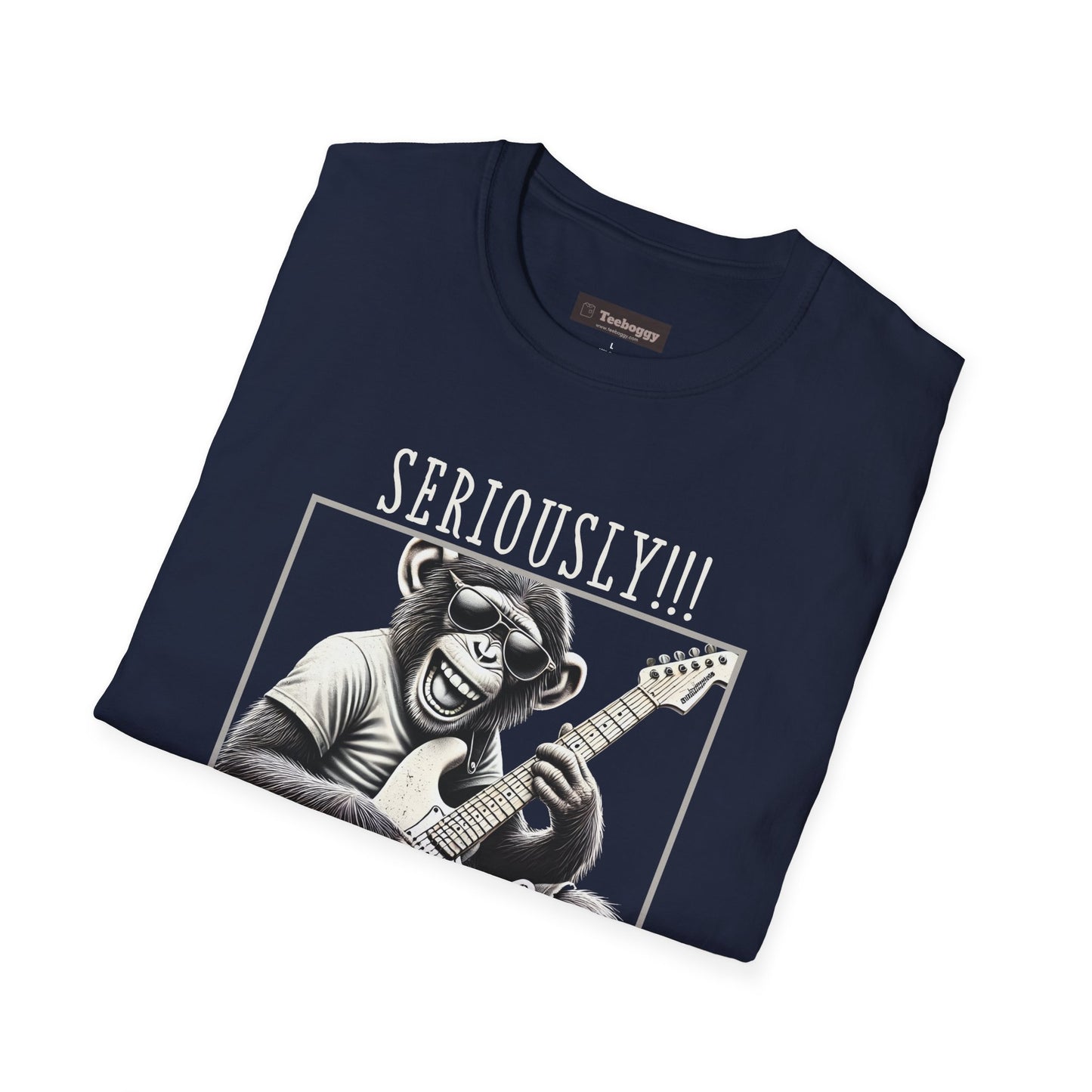 Chimpanzee Guitar T-Shirt — "Seriously!!! You Think This Is Me?"