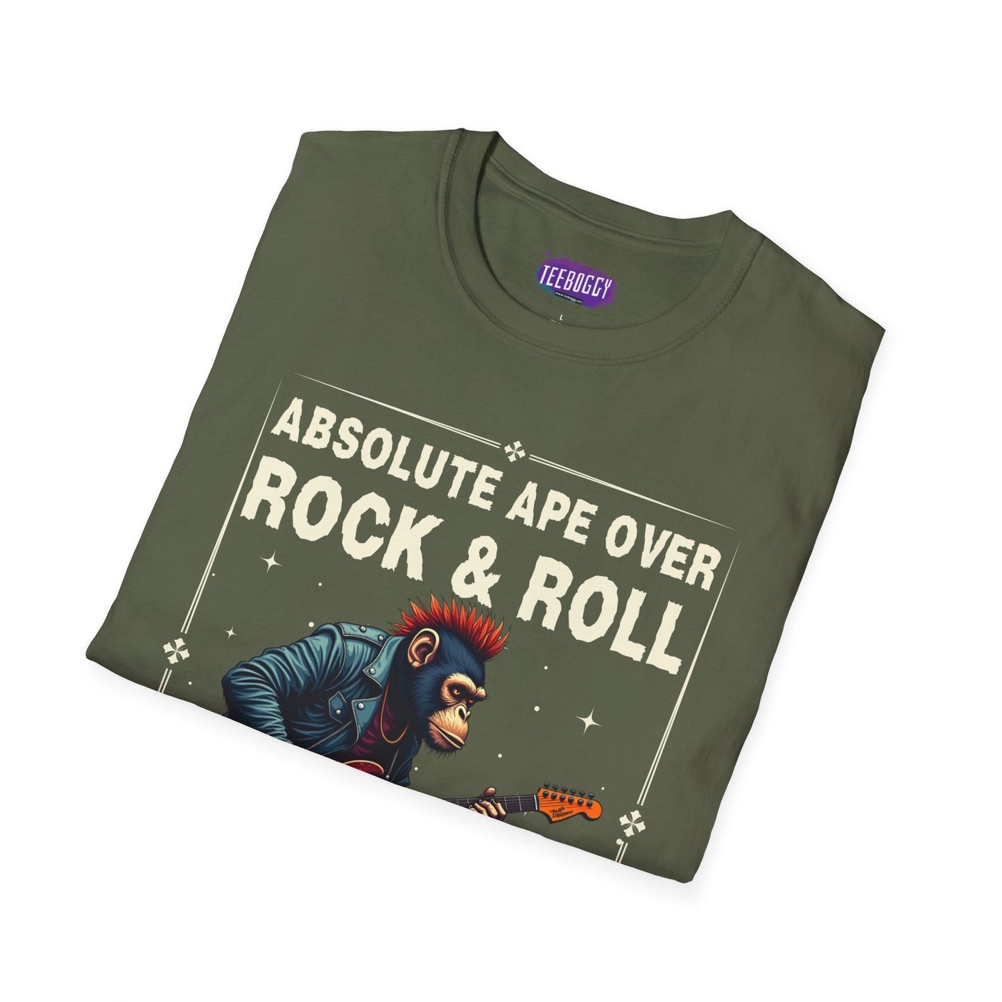Funny Rocker Monkey Unisex T-Shirt - Absolute Ape Over Rock & Roll