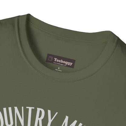 Country Music Whisky Label T-Shirt — Guitars, Grit & Cowboy Hat