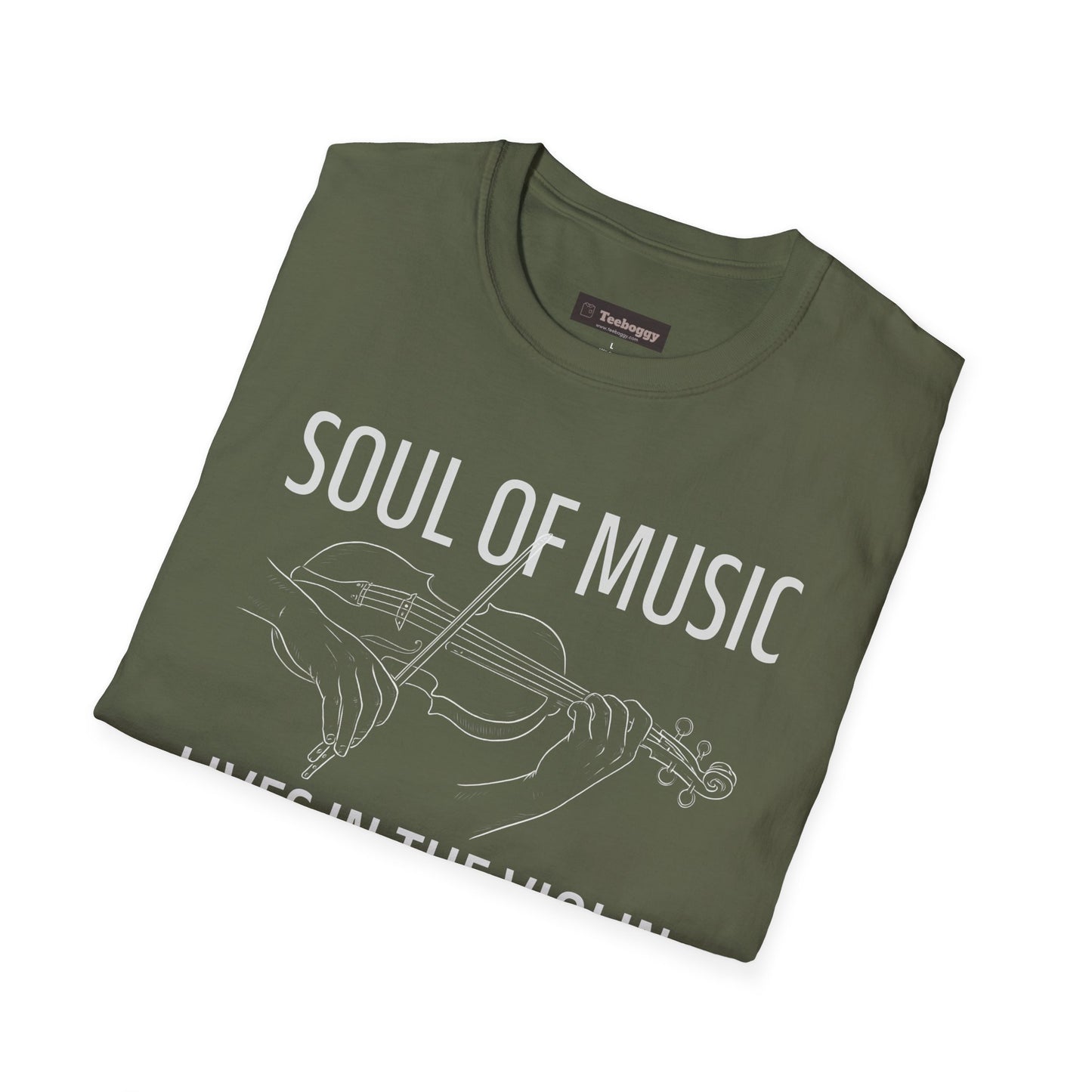 Violin Line Art Tee — "Soul of Music Lives in the Violin"