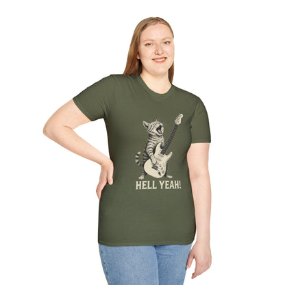 Cat Rocking-Out With Guitar, Hell Yeah!, T-Shirt.