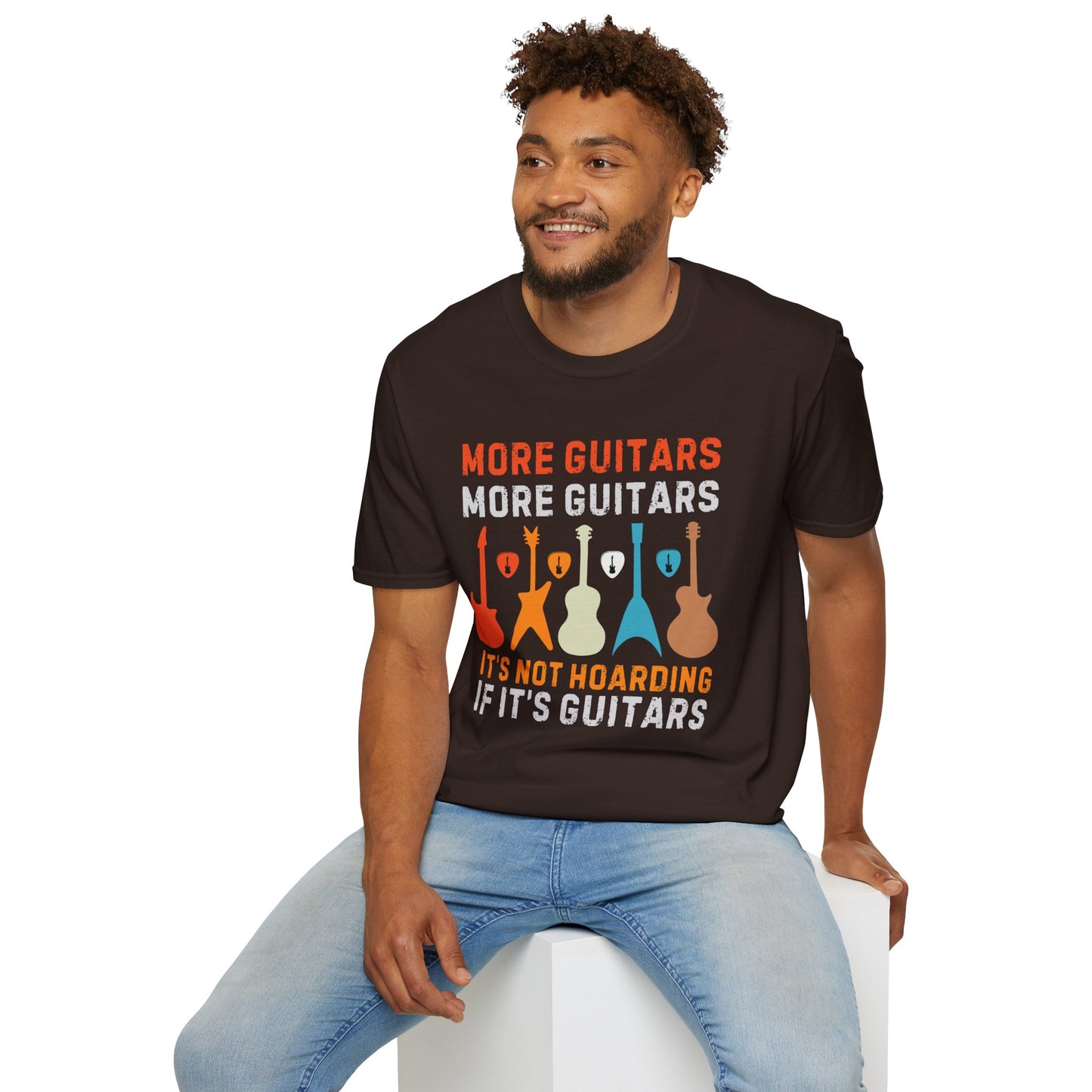 More Guitars, More Guitars T-Shirt — "It's Not Hoarding If It's Guitars" Guitar Shapes Tee