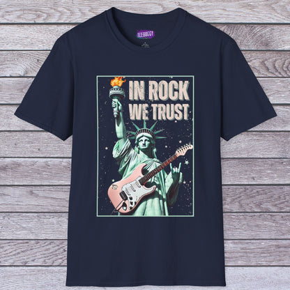 Patriotic Rock T-Shirt - 'In Rock We Trust' | Softstyle