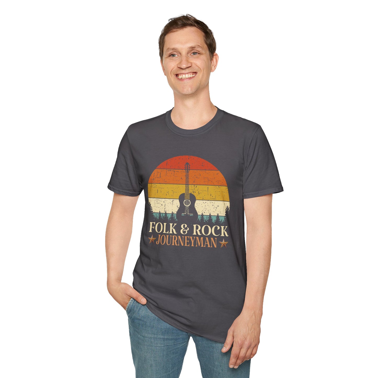 Guitar Sun Unisex T-Shirt Folk & Rock Journeyman Music Lover Tee