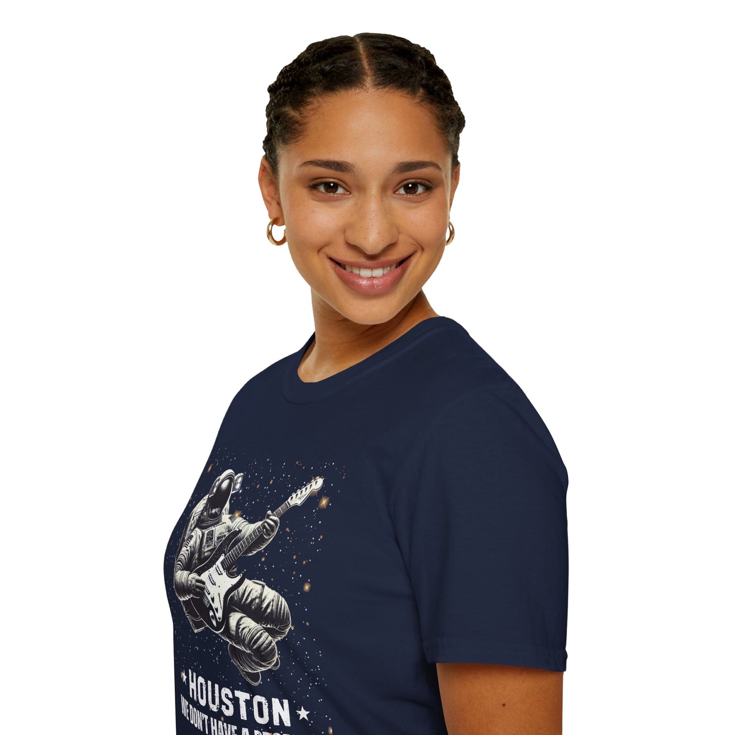 Astronaut Playing Guitar T-Shirt — "Houston, We Don't Have a Problem!"