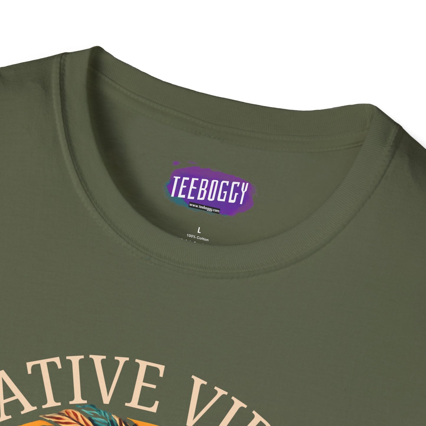 Native Vibes Softstyle T-Shirt with Elder Native American Playing Guitar