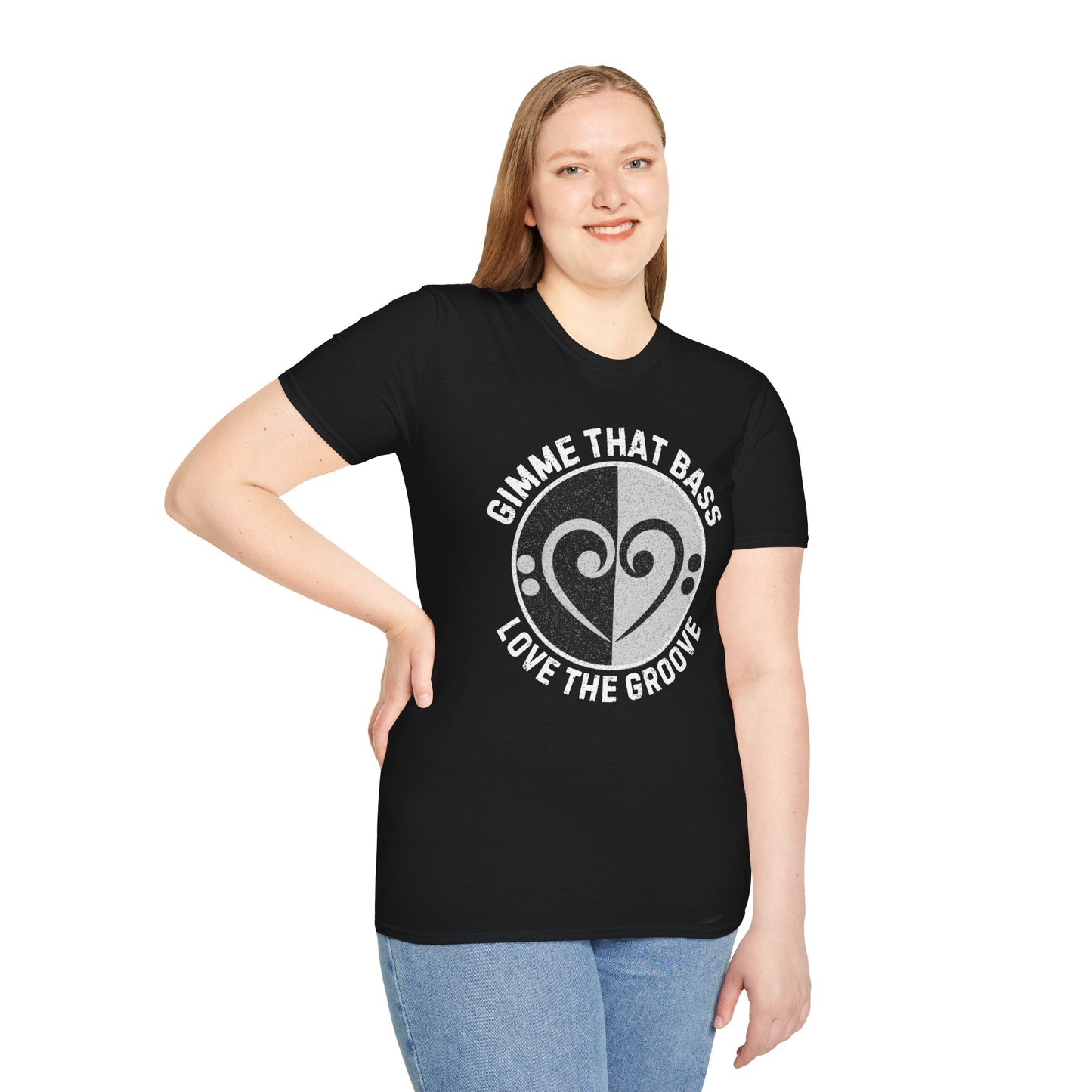 Bass Clef Heart Unisex T-Shirt - Feel the Bass, Love the Groove