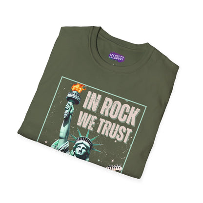Patriotic Rock T-Shirt - 'In Rock We Trust' | Softstyle