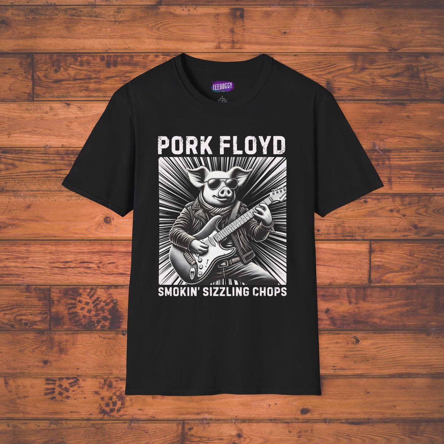 Graphic Tee - Pork Floyd Rock Stratocaster Guitar T-Shirt