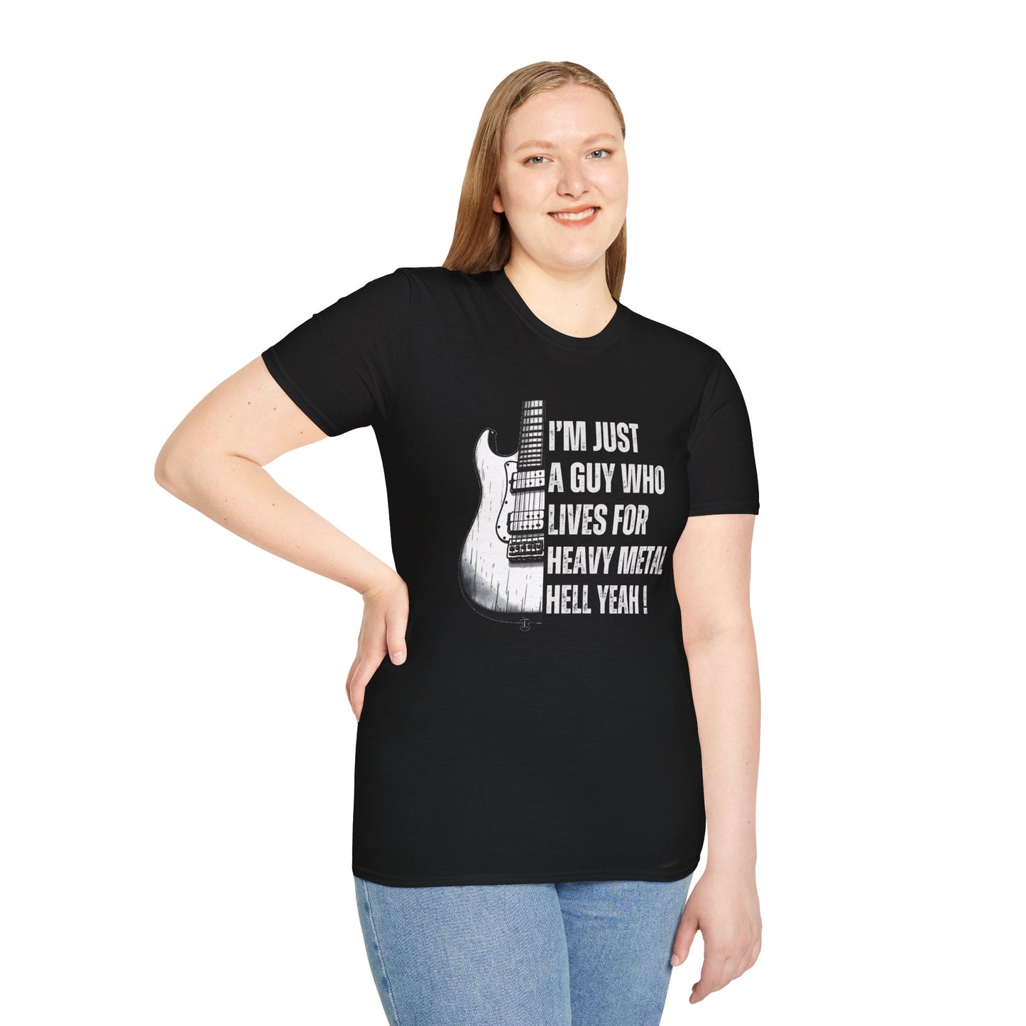 I'm Just A Guy Who Lives For Heavy Metal T-Shirt — Rock Guitar Graphic Tee