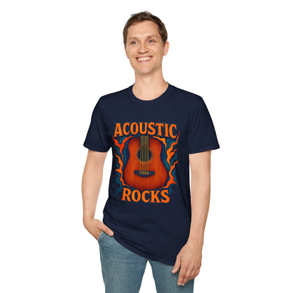 Acoustic Guitar T-Shirt — "Acoustic Rocks" Folk & Rock Tee