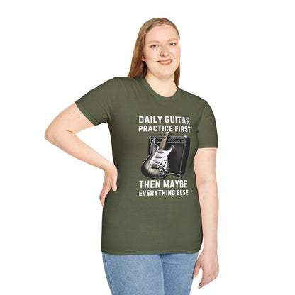 Daily Guitar Practice First T-Shirt — Rock Guitar & Amp Design