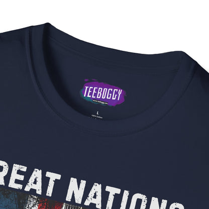 Graphic T-Shirt - UK & USA Flags - Great Nations Make Great Music