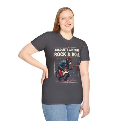 Funny Rocker Monkey Unisex T-Shirt - Absolute Ape Over Rock & Roll