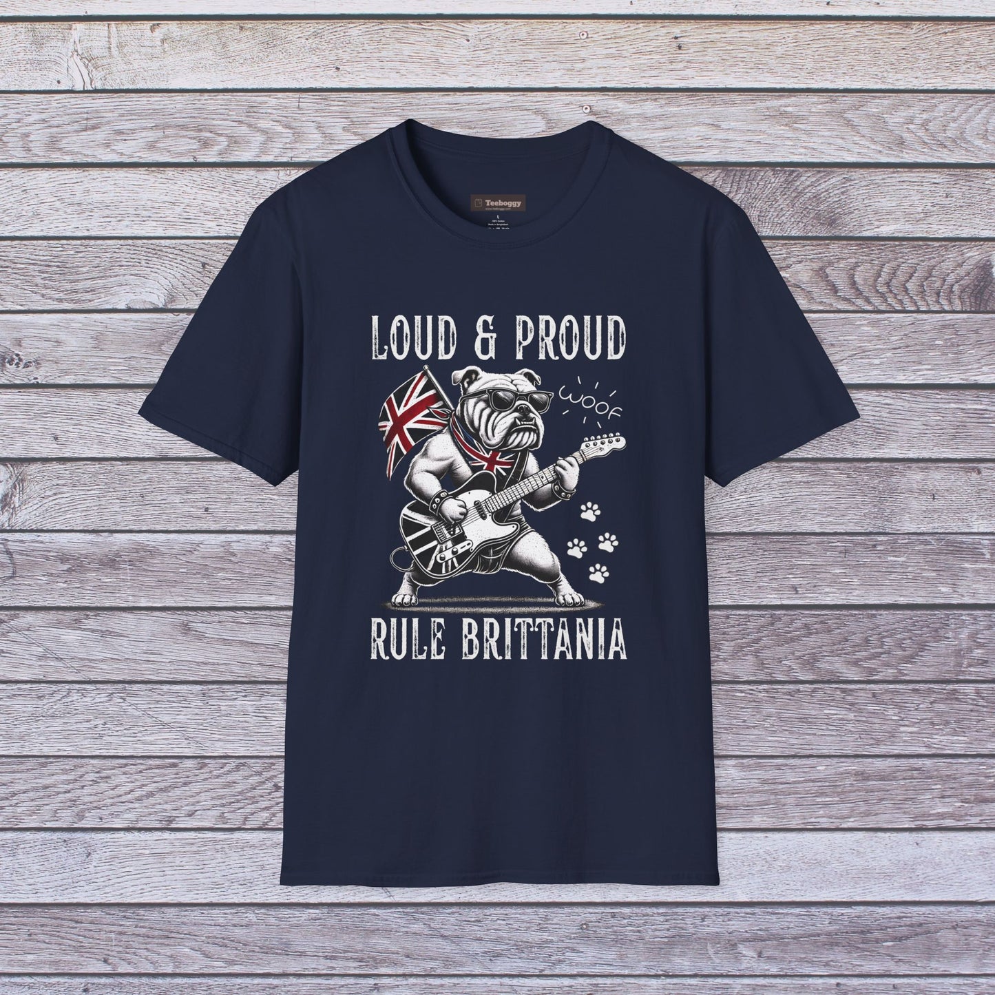 British Bulldog Rock T-Shirt — "Loud & Proud, Rule Brittania"