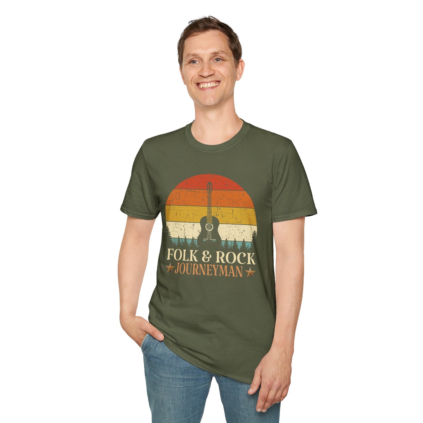 Guitar Sun Unisex T-Shirt Folk & Rock Journeyman Music Lover Tee
