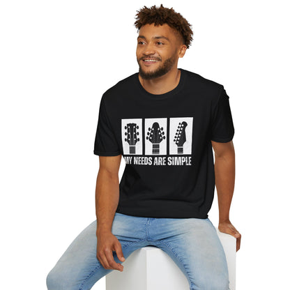 Guitar Headstocks Tee — "My Needs Are Simple!"
