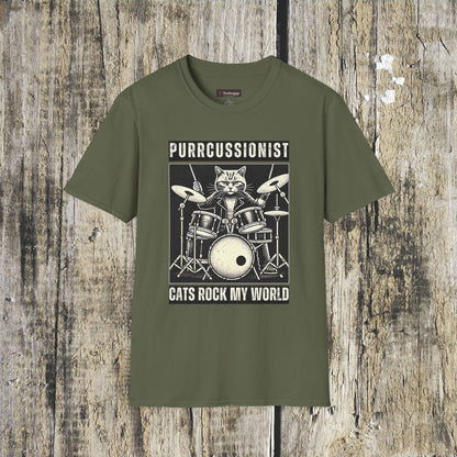 Purrcussionist Cat Drummer T-Shirt — Cats Rock My World