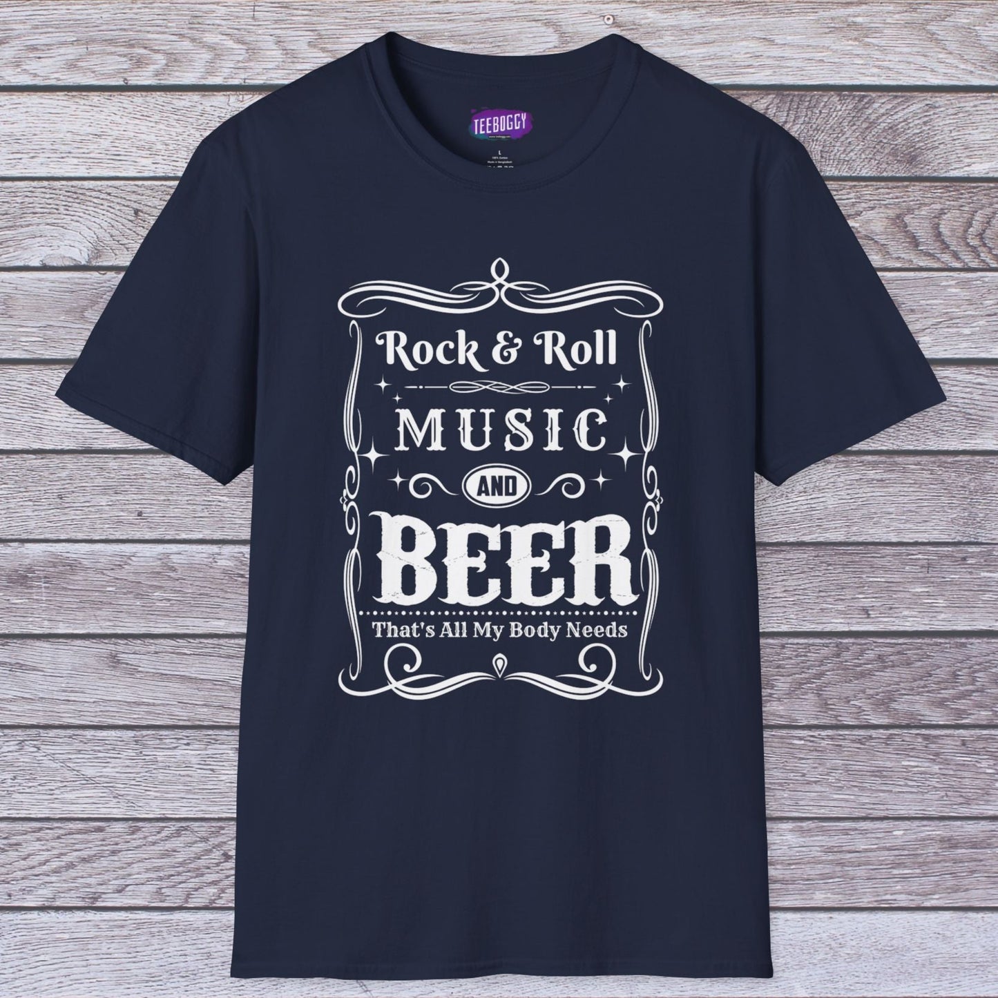 Rock & Roll Music Beer Softstyle T-Shirt