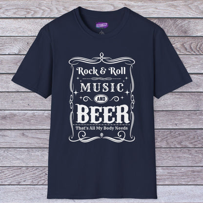 Rock & Roll Music Beer Softstyle T-Shirt