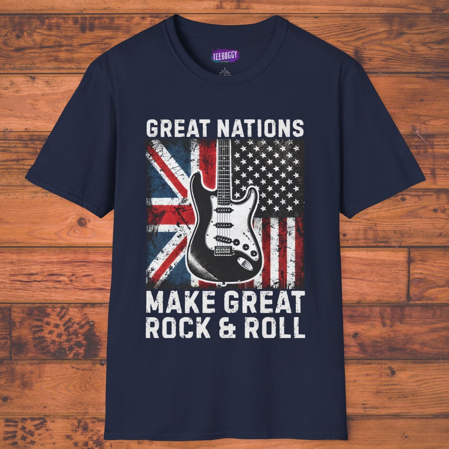 Graphic T-Shirt - UK & USA Flags - Great Nations Make Great Music