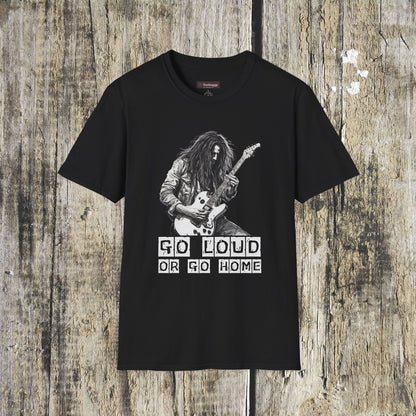 Rock Guitar T-Shirt — "Go Louid or Go Home" Graphic Tee