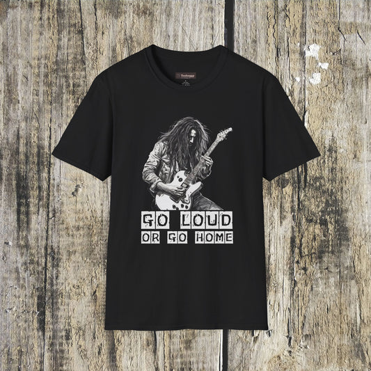 Rock Guitar T-Shirt — "Go Louid or Go Home" Graphic Tee
