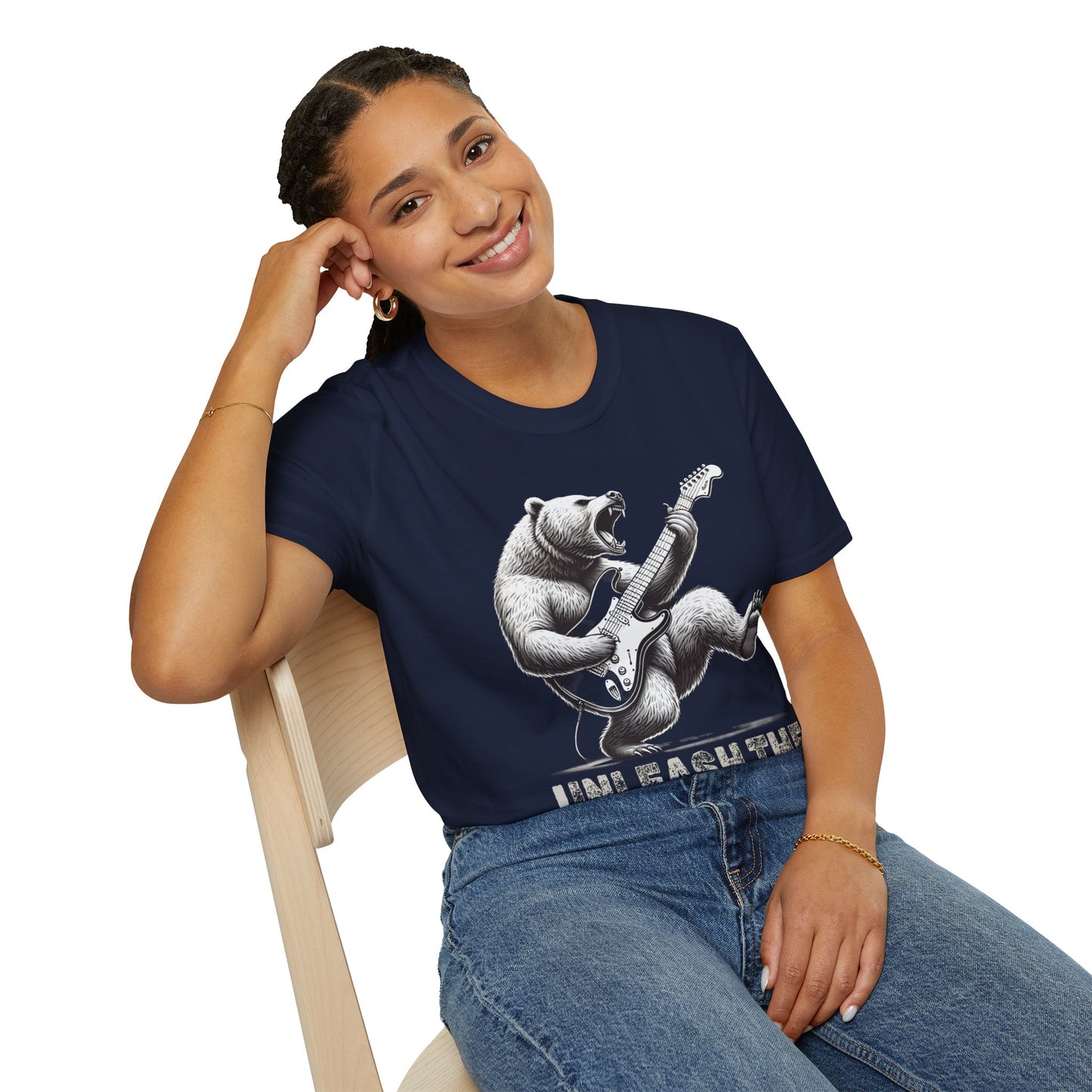 Graphic Tee Unleash the Inner Beast Grizzly Bear Rock Guitar T-Shirt