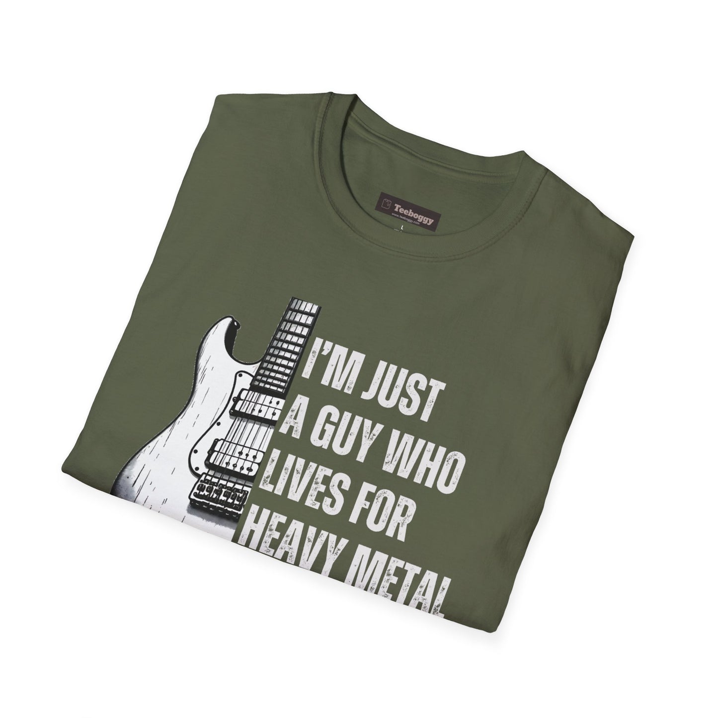 I'm Just A Guy Who Lives For Heavy Metal T-Shirt — Rock Guitar Graphic Tee