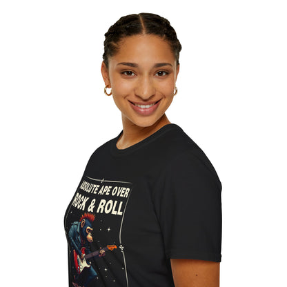 Rocker Chimp T-Shirt — "Absolute Ape, Over Rock and Roll"