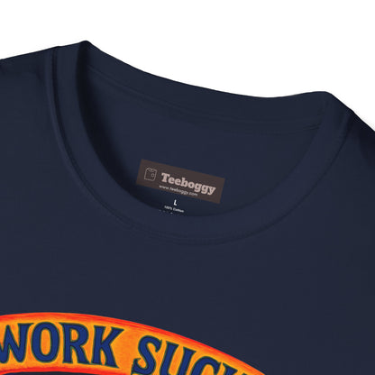 Work Sucks, Let’s Rock T-Shirt — Rock Guitar Graphic Tee